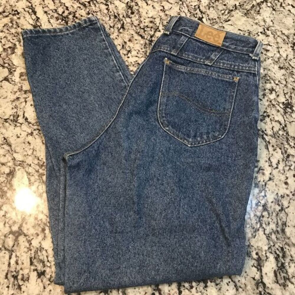Vintage Lee High Waist Mom Tapered Leg Jeans Women's Size 14 Med 30x30
